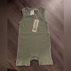 Parade Organic Sleeveless Olive Baby Romper